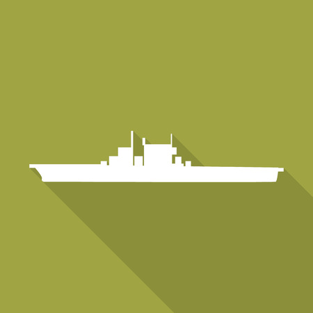 Aircraft carrier flat icon with long shadow.のイラスト素材