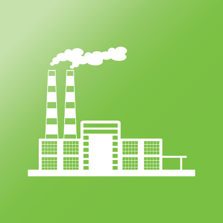 building plant power flat icon with long shadow.のイラスト素材