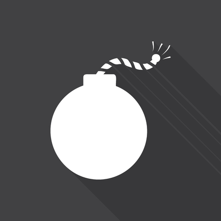 Bomb icon illustration with long shadowのイラスト素材