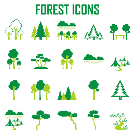 tree, forest icon vector set.のイラスト素材