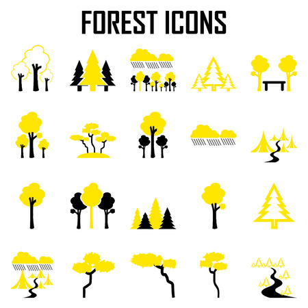 tree, forest icon vector set.のイラスト素材