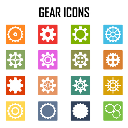 Gear icon setのイラスト素材