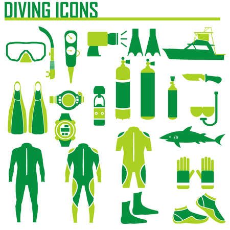 diving icon illustration.のイラスト素材