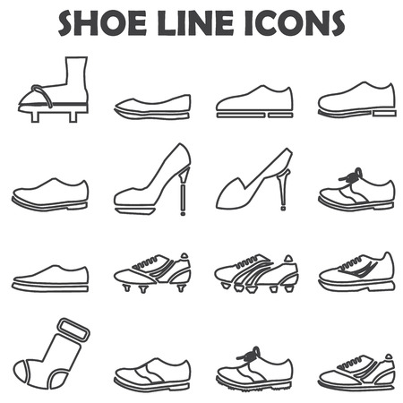 shoes line icon setのイラスト素材