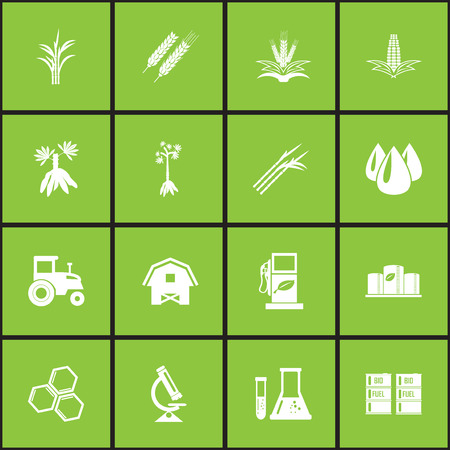 Vector bio fuels refinery plant , bio diesel , iconsのイラスト素材