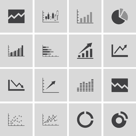 Graph Chart Icons Set. Vector illustrationのイラスト素材