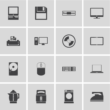 Electronic Devices and Home Appliances Iconsのイラスト素材