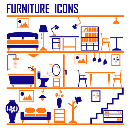 furniture icons set vector.のイラスト素材