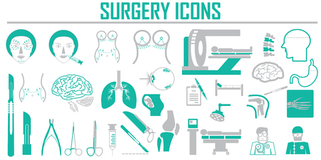 surgery  plastic vector icon set.のイラスト素材