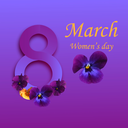 8 March Women's Day greeting card templateのイラスト素材