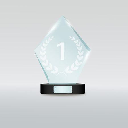 Glass Trophy Award. Vector illustrationのイラスト素材
