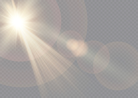 Vector transparent sunlight special lens flare light effect.のイラスト素材