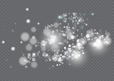 Glow light effect. Vector illustration. Christmas flash. dustのイラスト素材