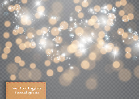 Shining bokeh isolated on transparent background. Christmas conceptのイラスト素材
