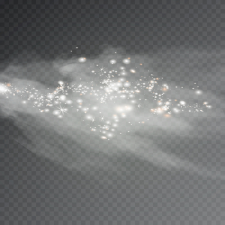 Glow light effect. Vector illustration. Christmas flash. dustのイラスト素材