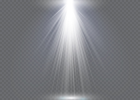 Vector spotlight on transparent background. Light effect.のイラスト素材