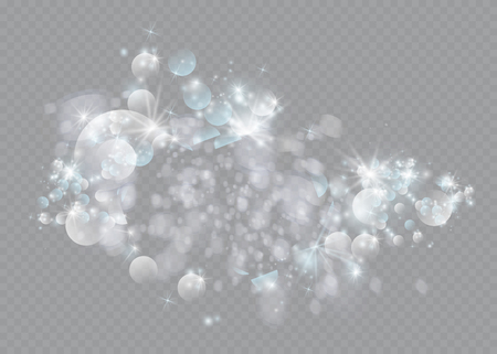 White sparks glitter special light effect. Vector sparkles on transparent background. Christmas abstract patternのイラスト素材