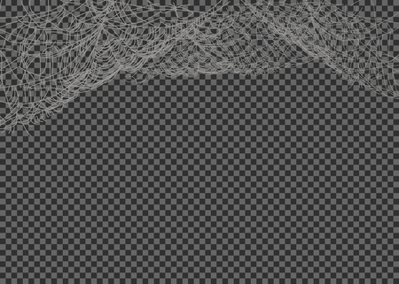 Collection of Cobweb, isolated on black, transparent background.のイラスト素材