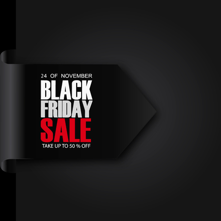Black Friday Sale Abstract Background. sale banner. Ribbon. Tag. Vector illustration.のイラスト素材