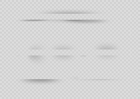 Vector shadows isolated. Page divider with transparent shadows isolated. Set of shadow effects.のイラスト素材