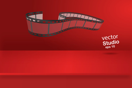 Set of vector film strip isolated on transparent background. Vector illustrationのイラスト素材