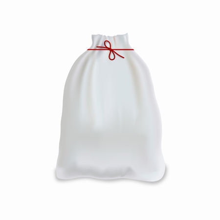 White backpack with lace. Gift bag mockup on white background.のイラスト素材