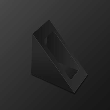 Black empty box on black background. Top view. Template for your presentation design, banner, brochure or poster.のイラスト素材