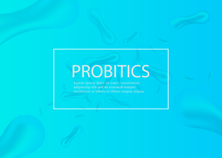 Probiotics Bacteria Vector illustration. Biology, Science background. Microscopic bacteria closeup.のイラスト素材