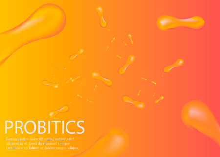 Probiotics Bacteria Vector illustration. Biology, Science background. Microscopic bacteria closeup.のイラスト素材
