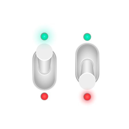 On and Off toggle switch buttons. Material design switch buttons set.のイラスト素材