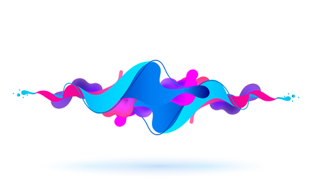 Multicolored abstract fluid sound wave. Vector illustration.のイラスト素材