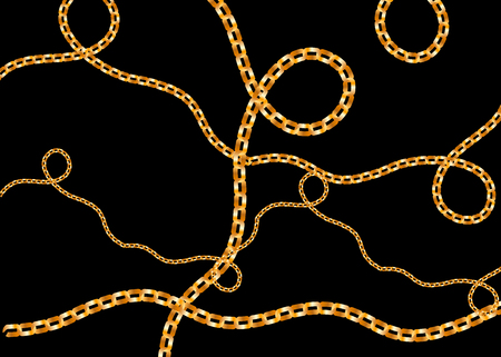 seamless pattern of golden chainsのイラスト素材