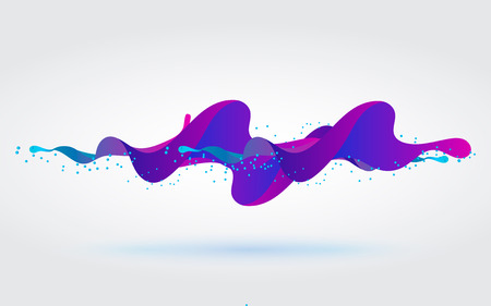 Multicolored abstract fluid sound wave. Vector illustration.のイラスト素材