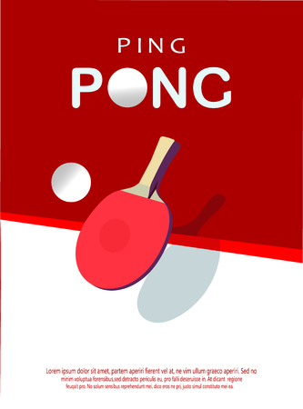 table tennis  Poster Template. Table and rackets for . Vector illustrationのイラスト素材
