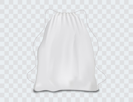 White backpack with laces. Sport bag mockup on white background.のイラスト素材