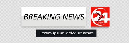 Tv news bar. Lower Third TV News Bars Set Vector. Television broadcast media title banner.のイラスト素材