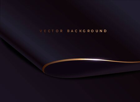 black and gold cloth background.Luxury backdrop with wave strip in dark style.のイラスト素材