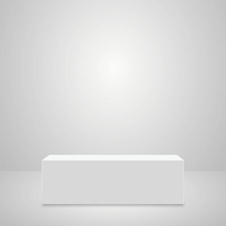 Abstract simple realistic pedestal template. Square Podium for product presentation. Vector illustration.のイラスト素材
