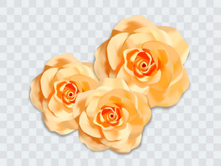 Realistic rose bouquet, rose flowers. Seasonal salesのイラスト素材