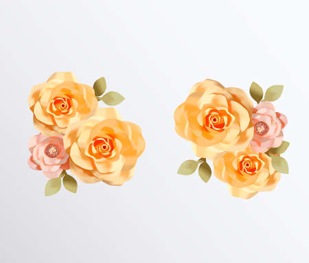 Realistic rose bouquet, rose flowers. Seasonal salesのイラスト素材