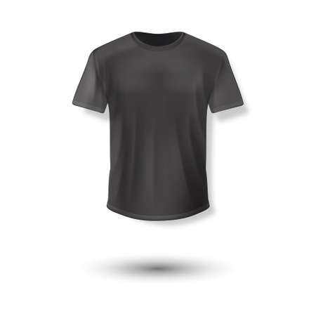 Shirt mock up set. T-shirt template. Black, gray and white version, front design.のイラスト素材