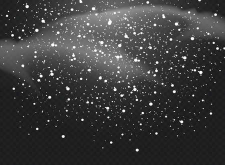 Falling Snow Overlay Background. Snowfall Winter Christmas Background. Vector Illustration.のイラスト素材