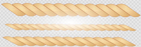 Nautical rope. Round and square rope frames, cord borders. Sailing vector decoration elements. Rope marine, nautical border, cord roundのイラスト素材