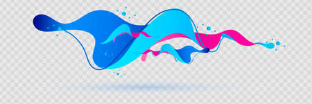 Multicolored abstract fluid sound wave. Vector illustratioのイラスト素材