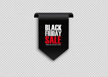 Black Friday sale ribbon banners collection isolated. Vector price tags.のイラスト素材