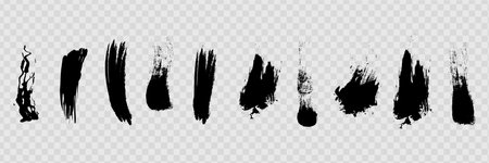 Craft label brush stroke backgrounds, paint or ink smudges vector for tags and stamps design. Painted label backgrounds patch. Color combinations catalog elements. Ink smudges, stainsのイラスト素材