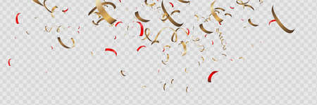 Confetti vector illustration. Festive background. Party concept. Flying ribbons isolated.のイラスト素材