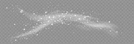 The dust sparks and golden stars shine with special light. Vector sparkles on a transparent background. Christmas light effect. Sparkling magical dust particles.のイラスト素材