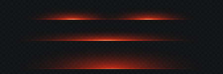 Set with white horizontal highlights. Laser beams, horizontal light beams. Beautiful flashes of light. Glowing stripes on a dark background. Glowing abstract sparkling lined background.のイラスト素材