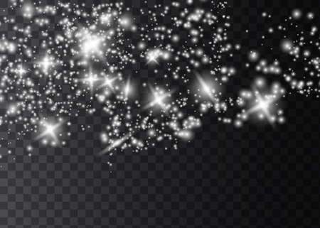 Sparkling magical dust particles . The dust sparks and golden stars shine with special light.のイラスト素材